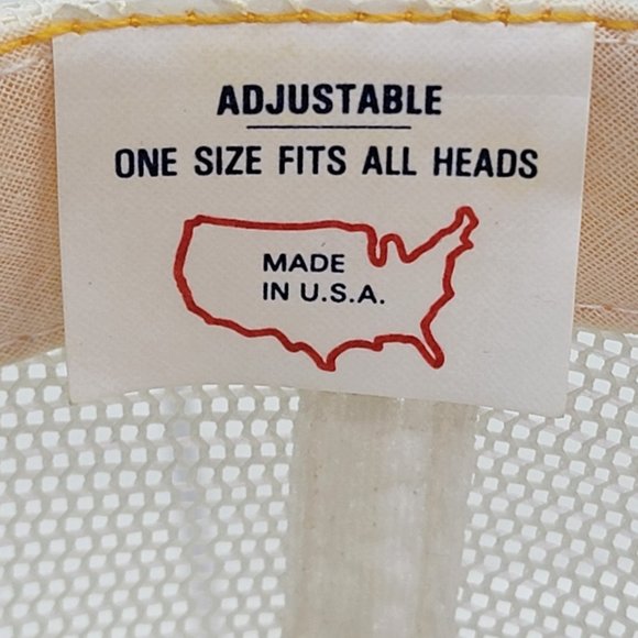 Vintage EAGLE Patch Snapback Trucker Hat Baseball Fishing Cap Yellow USA Made - Picture 7 of 7